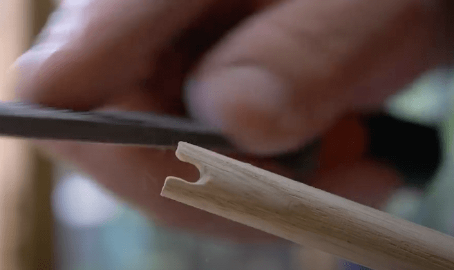 Shaping the taper of a nock on arrow shaft